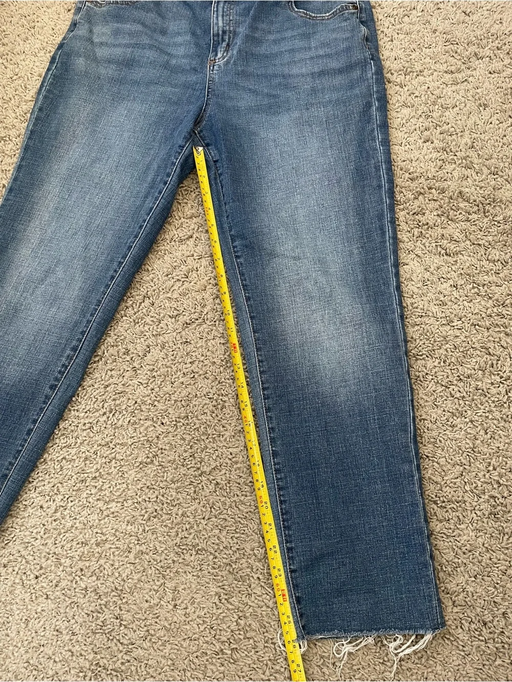 Sonoma Medium Blue Cropped Boyfriend Jeans with Raw Hem - Picture 9 of 10